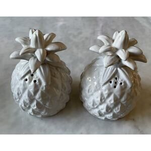 Vintage OMC Otagiri Pineapple‎ Salt Pepper Shakers White Hawaii Tiki Japan Retro